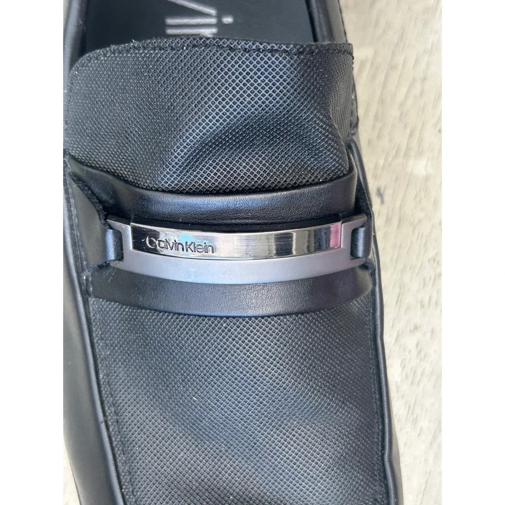 Calvin Klein Ernest Mens Black Square Toe Bit Loafer Dress Shoes 13 34F9143